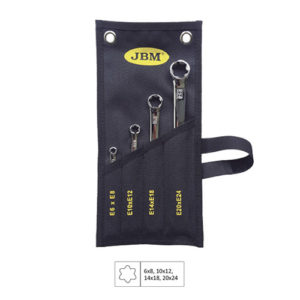 JBM Juego de 4 llaves torx planas en bolsa de tela – 51747