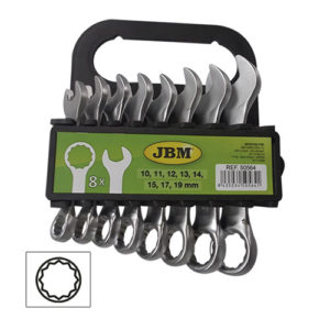 JBM Kit de 8 llaves combinadas cortas – 50564