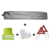 JBM Kit emergencia bolsa gris mini+ 2 triángulos + chaleco + guantes 53174