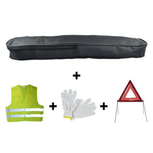 JBM Kit emergencia bolsa pvc+ triángulo + chaleco + guantes – 53185