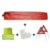 JBM Kit emergencia bolsa roja mini+ 2 triángulos + chaleco + guantes 53176