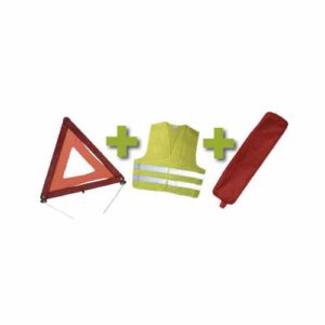 JBM Kit emergencia bolsa roja ribete + triangulo + chaleco – 53090