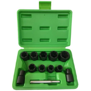 JBM Set de vasos twist de 3/8″ para extracción de tuercas / tornillos de seguridad 6-19mm – 52962