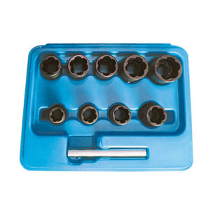 JBM Set de vasos twist de 3/8″ para extracción de tuercas / tornillos de seguridad – 51998